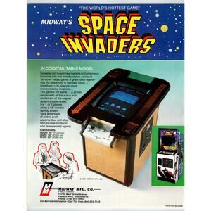 Space Invaders Arcade Game Flyer Original Video Art Alien Retro 1978 Table Model